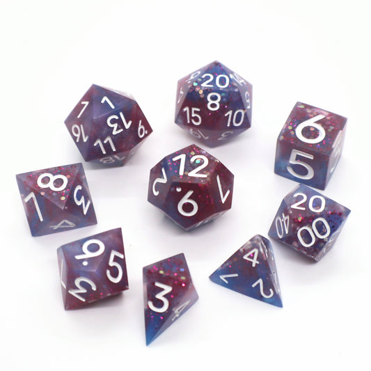 Violet Gossimer Epoxy Resin Dice (Old Design)