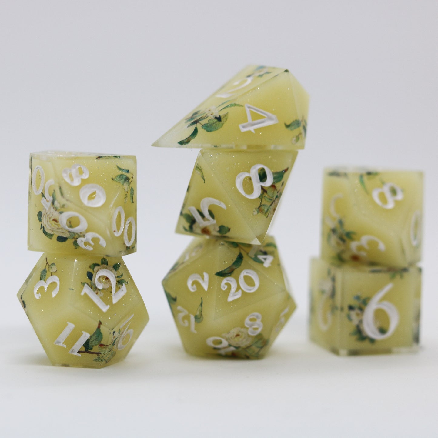 Mint Lemonade Epoxy Resin Dice Set