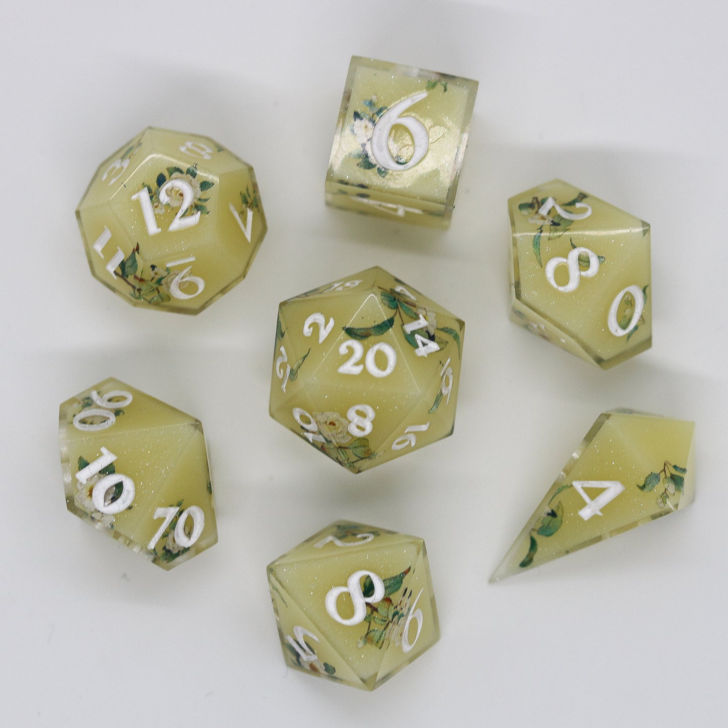 Mint Lemonade Epoxy Resin Dice Set