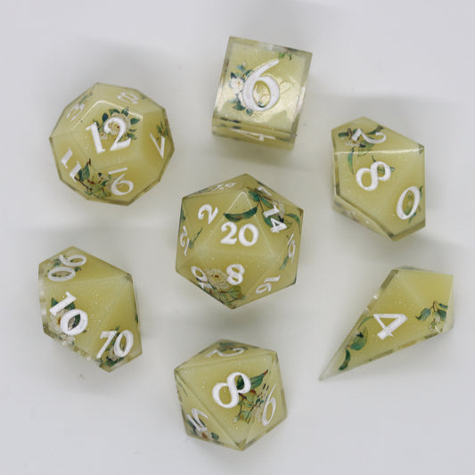 Mint Lemonade Epoxy Resin Dice Set