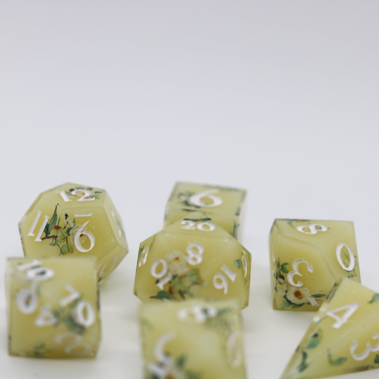 Mint Lemonade Epoxy Resin Dice Set