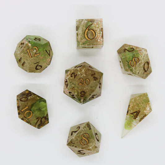 Spring Moss Epoxy Resin Dice Set