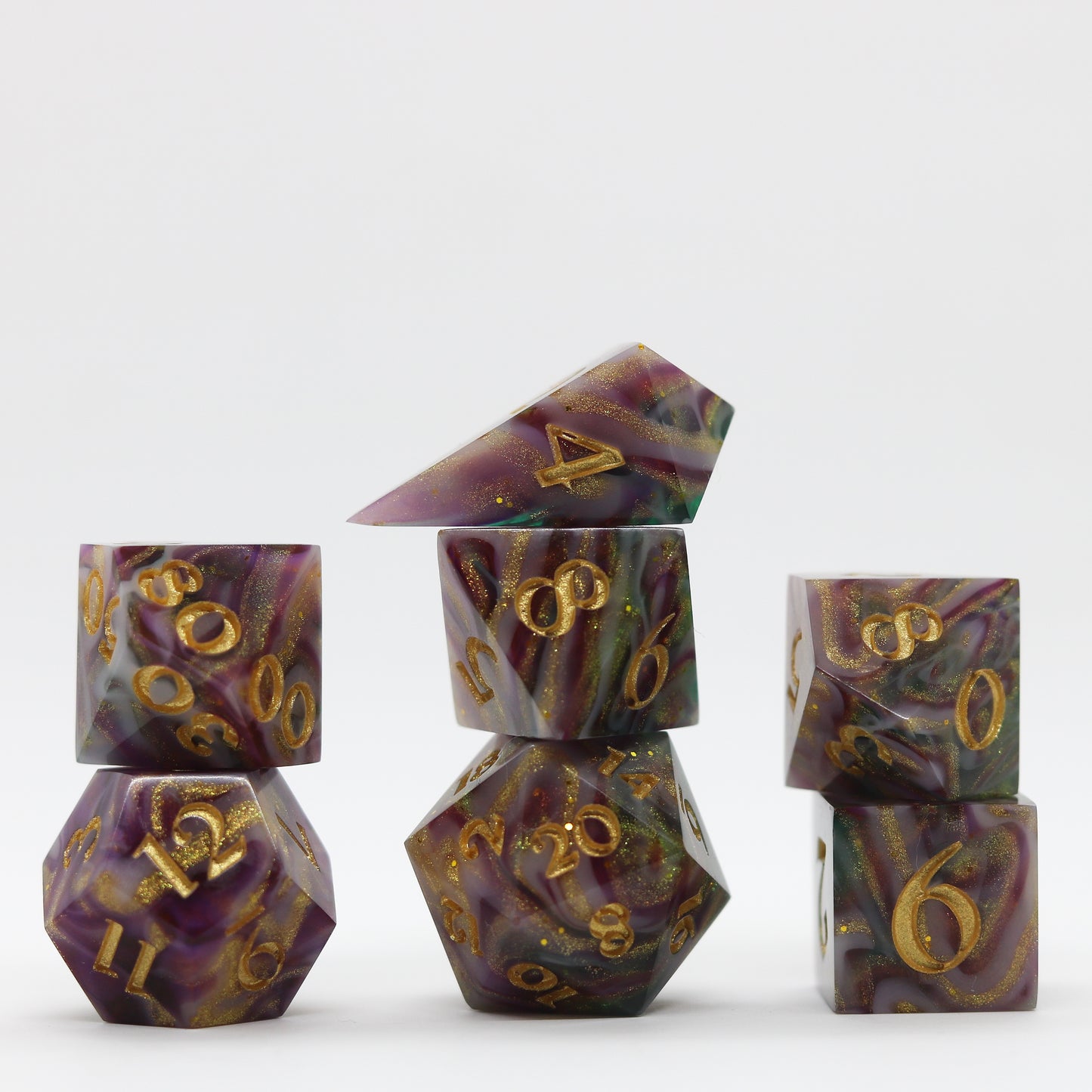 Cosmic Wind Epoxy Resin Dice Set