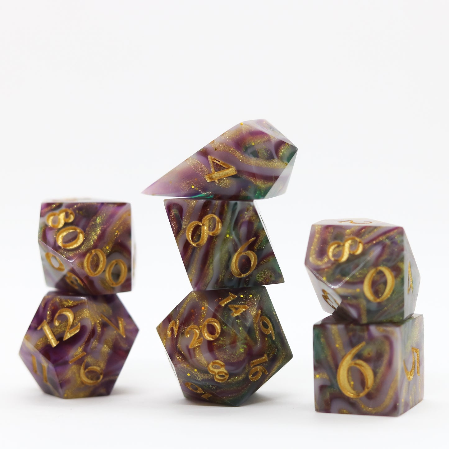 Cosmic Wind Epoxy Resin Dice Set