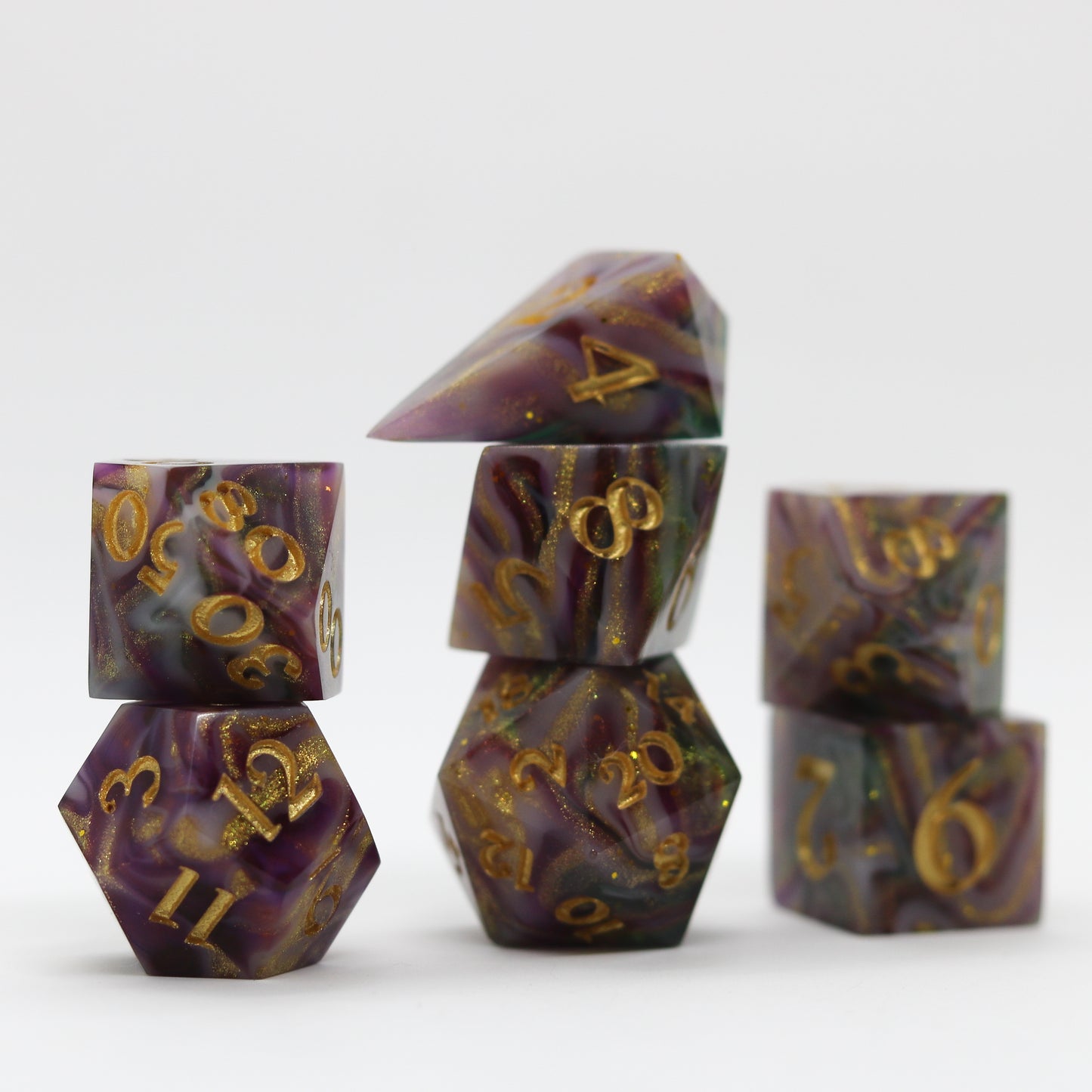 Cosmic Wind Epoxy Resin Dice Set