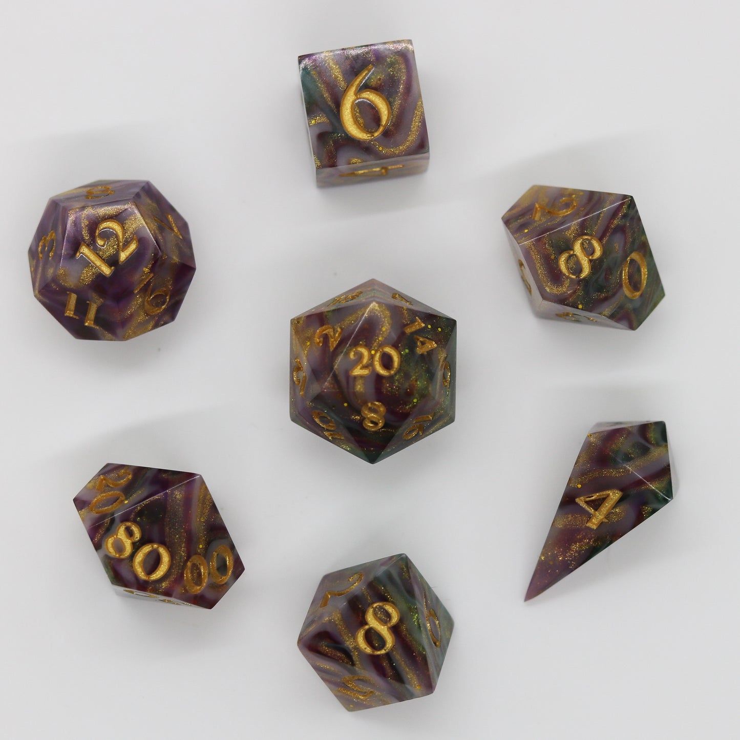 Cosmic Wind Epoxy Resin Dice Set