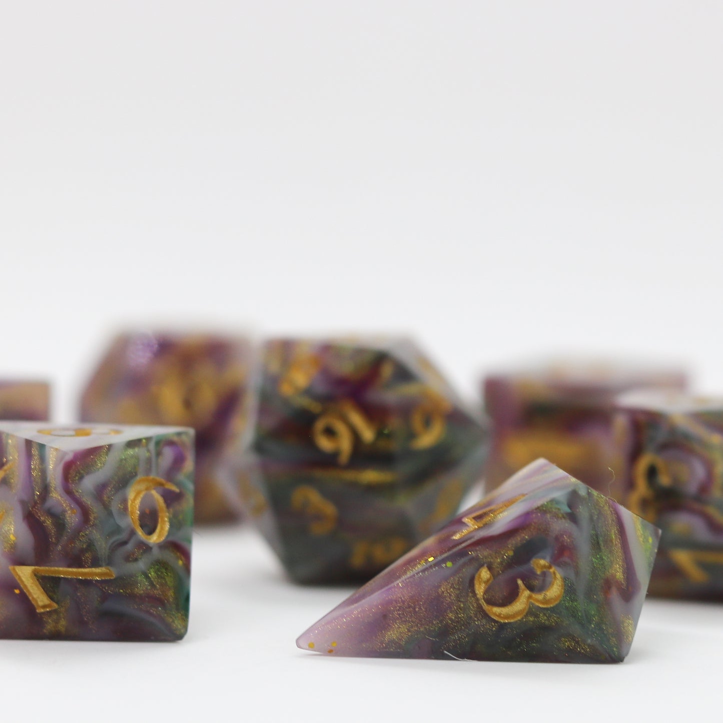 Cosmic Wind Epoxy Resin Dice Set