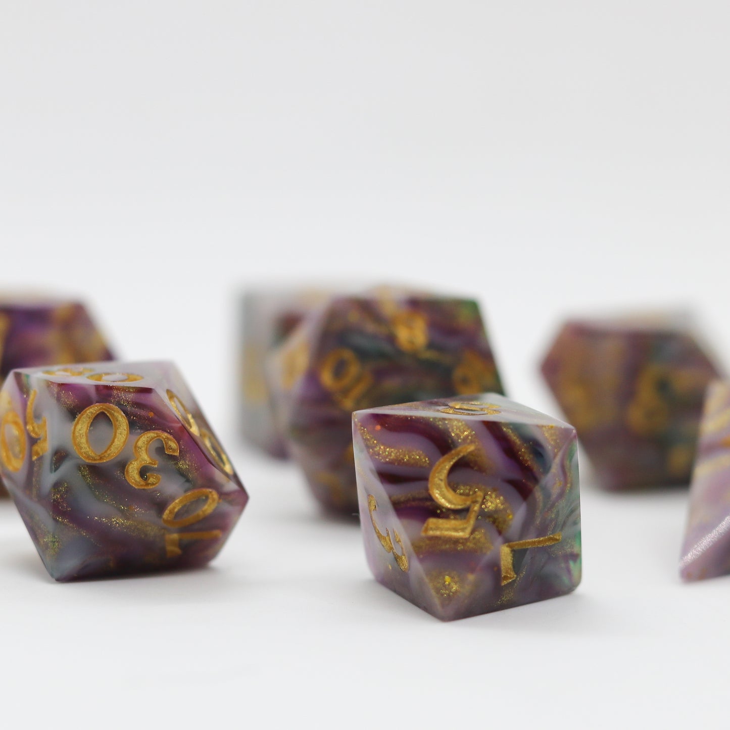 Cosmic Wind Epoxy Resin Dice Set