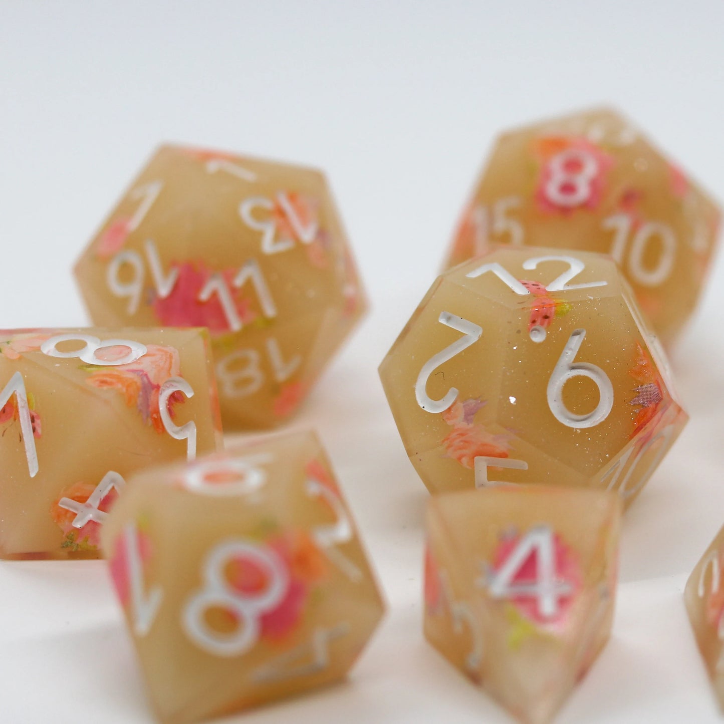 Mango Flora Epoxy Resin Dice (Old Design)