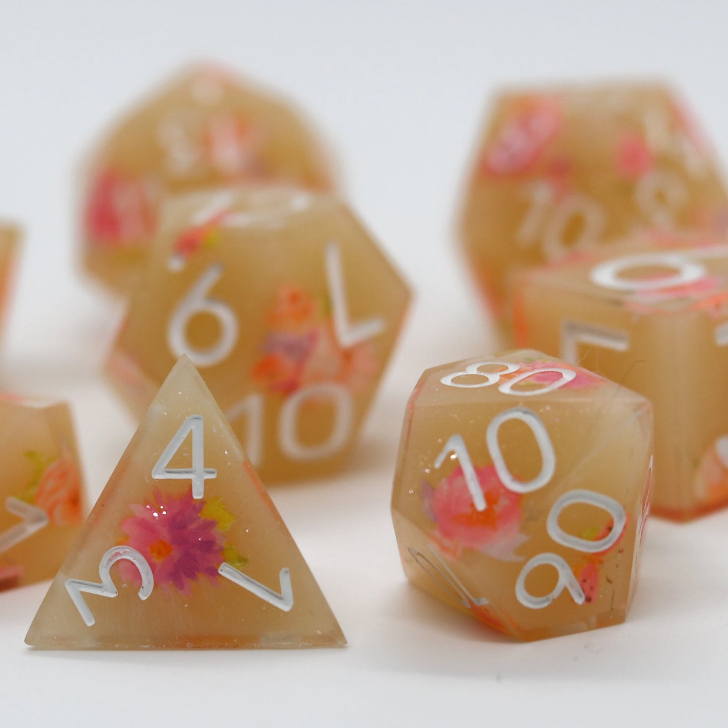 Mango Flora Epoxy Resin Dice (Old Design)