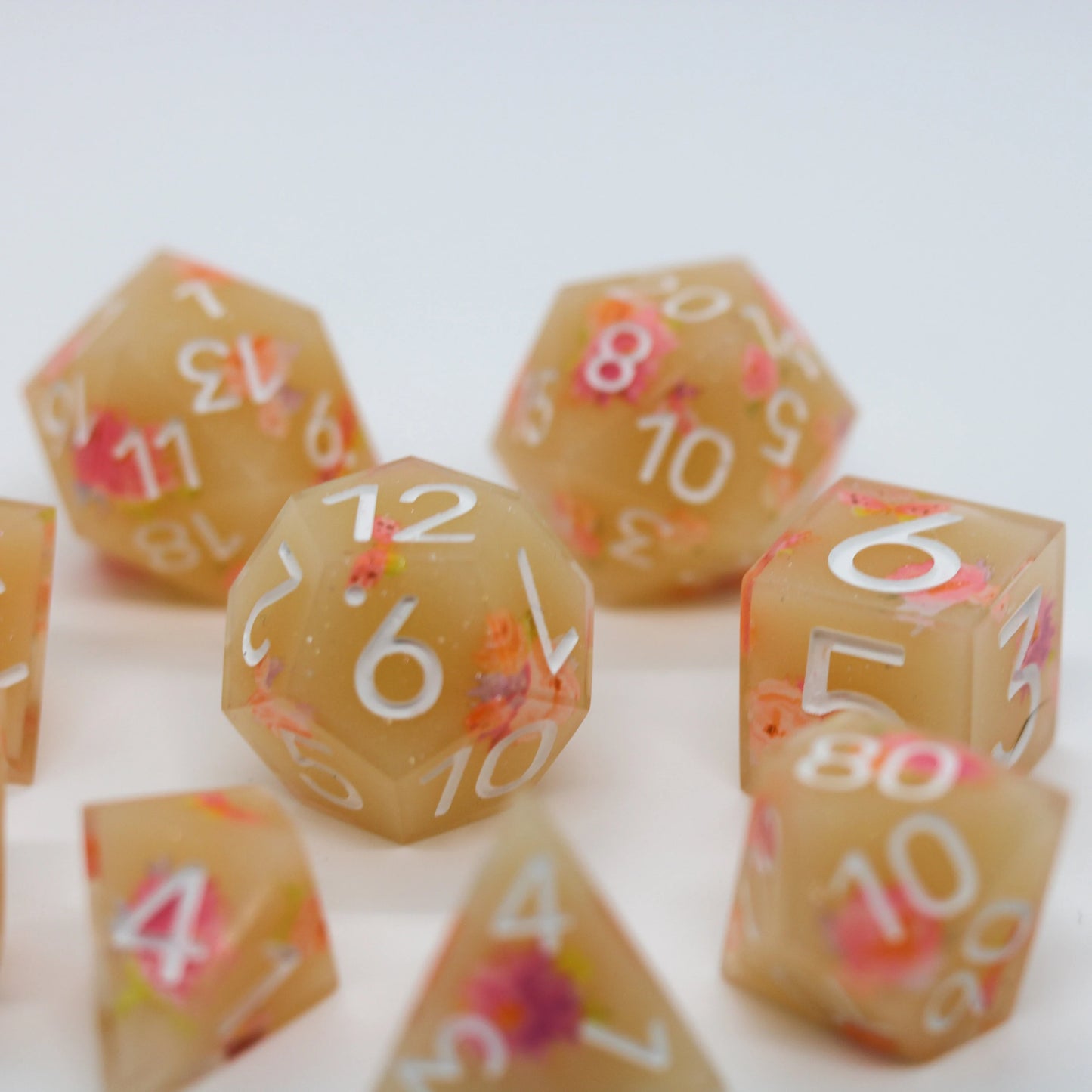 Mango Flora Epoxy Resin Dice (Old Design)