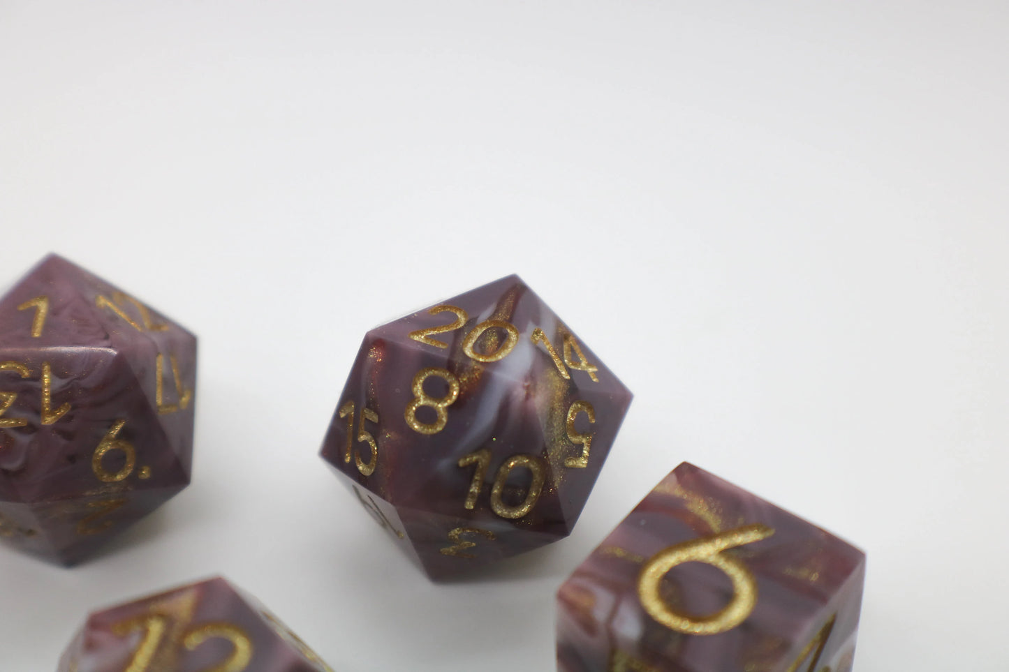 Burgundy Agate Epoxy Resin Dice (Old Design)